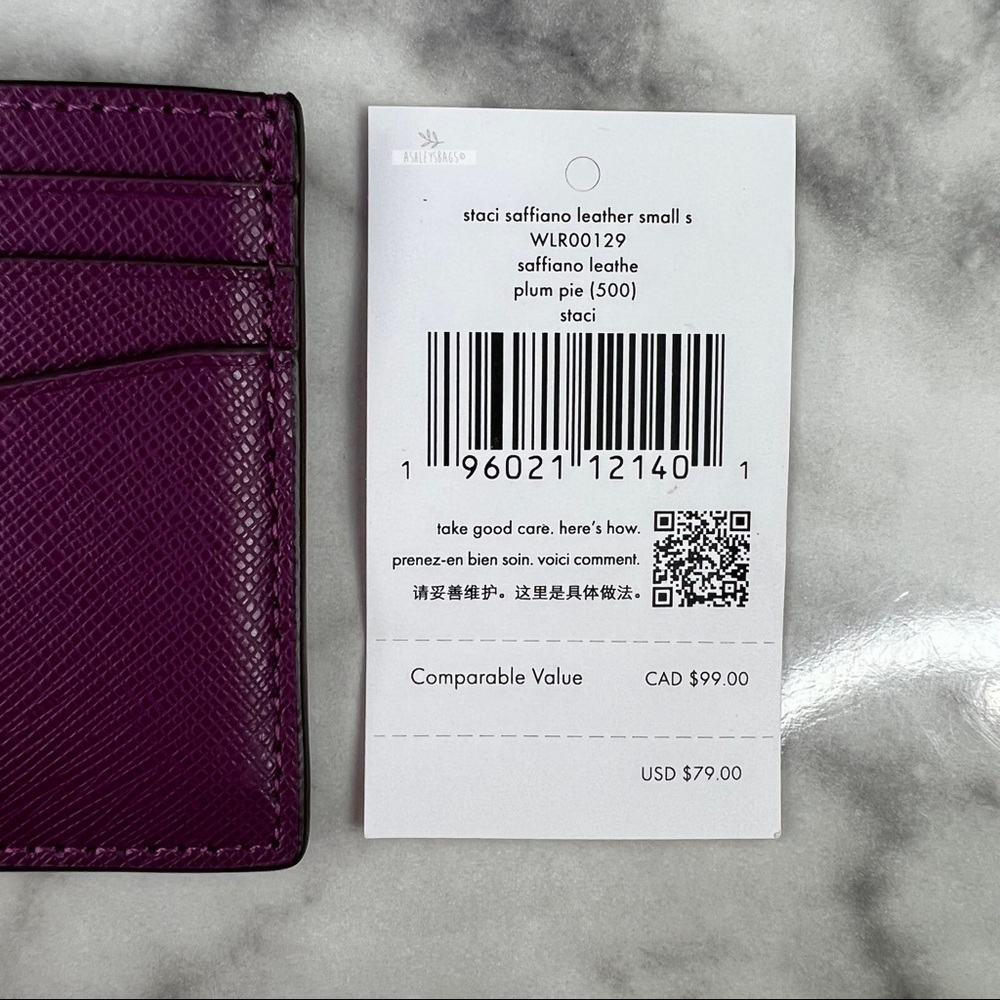 Kate Spade Staci Plum Pie Small Satchel Crossbody & Slim Card Holder Wallet - Picture 16 of 16